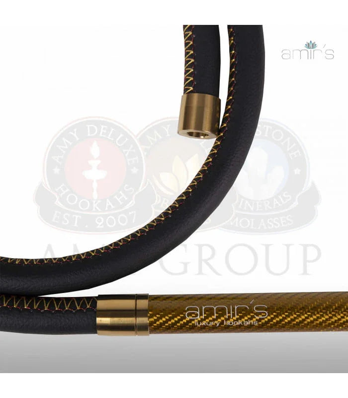 Leren shisha slang met siliconen binnenkant bij de Amy Deluxe 901 Karat X Goud