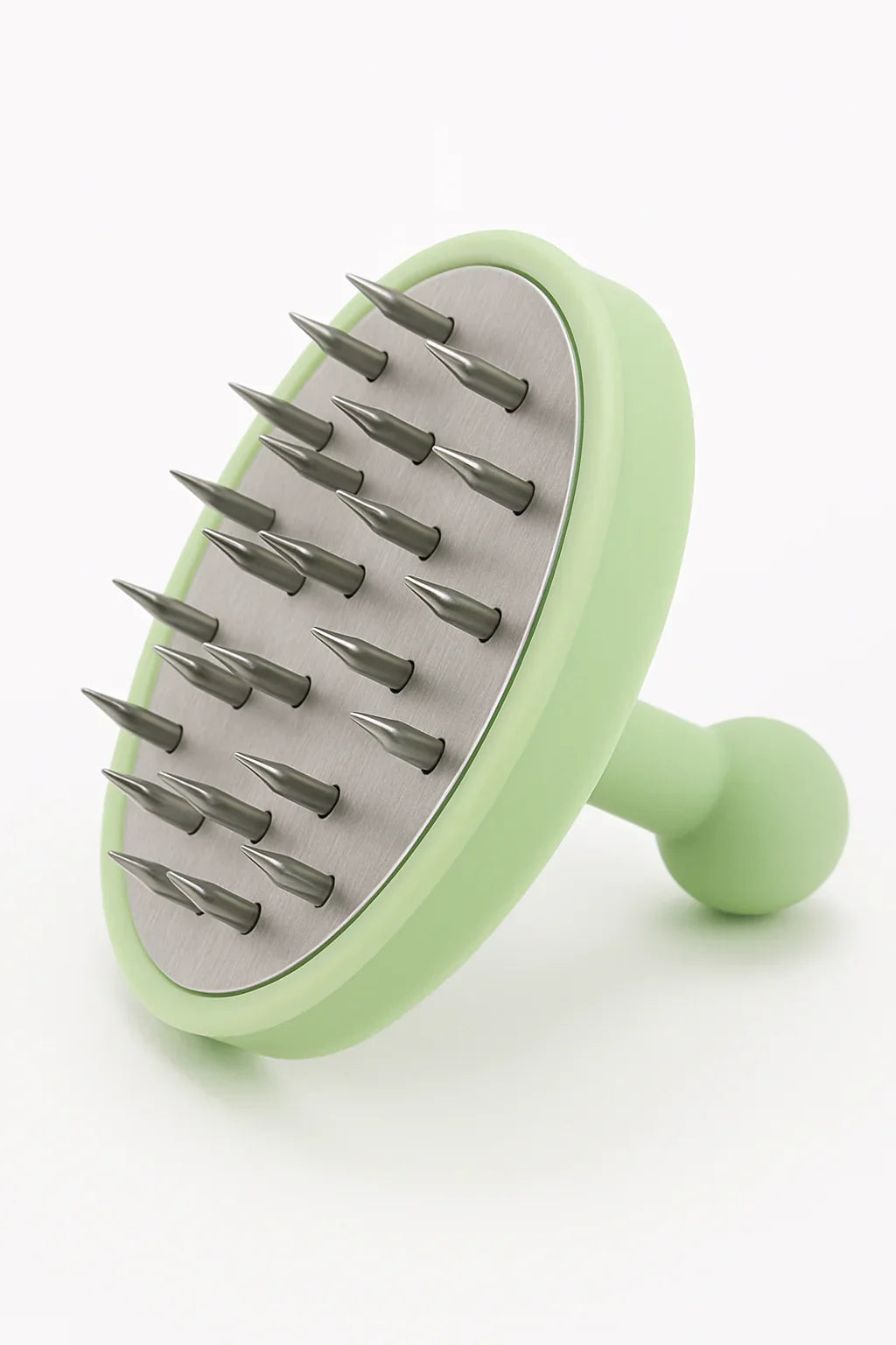 Lichtgroene ronde aluminium gatenprikker voor shisha en waterpijp folie, scherpe spikes, compacte handgreep