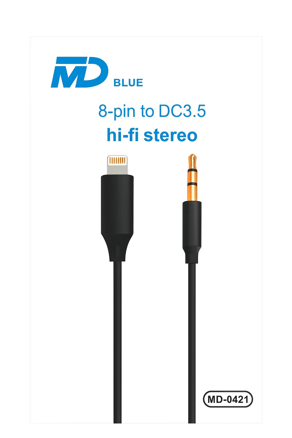 MD BLUE 8-pin Lightning naar DC3.5mm HiFi stereo audio-adapter voor iPhone en iPad