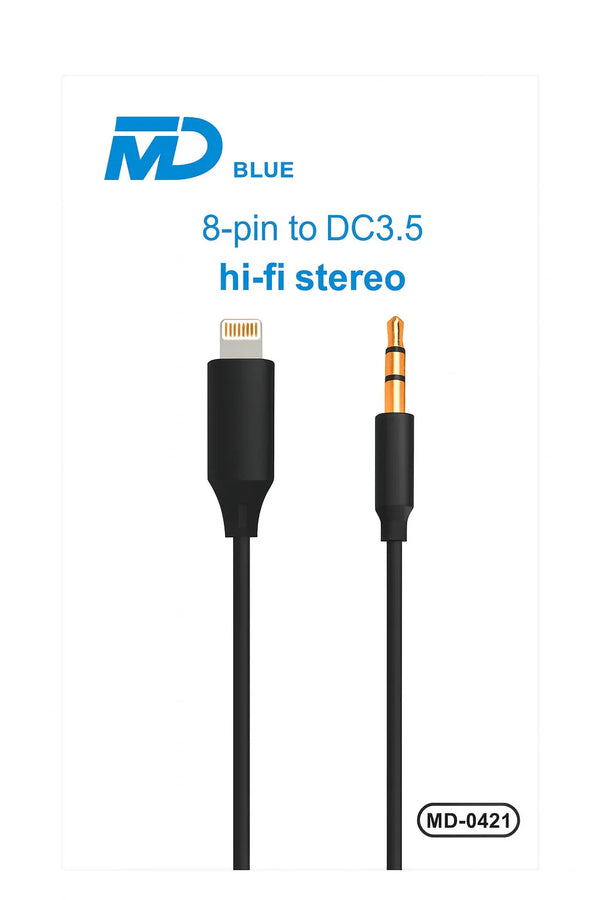 MD BLUE 8-pin Lightning naar DC3.5mm HiFi stereo audio-adapter voor iPhone en iPad