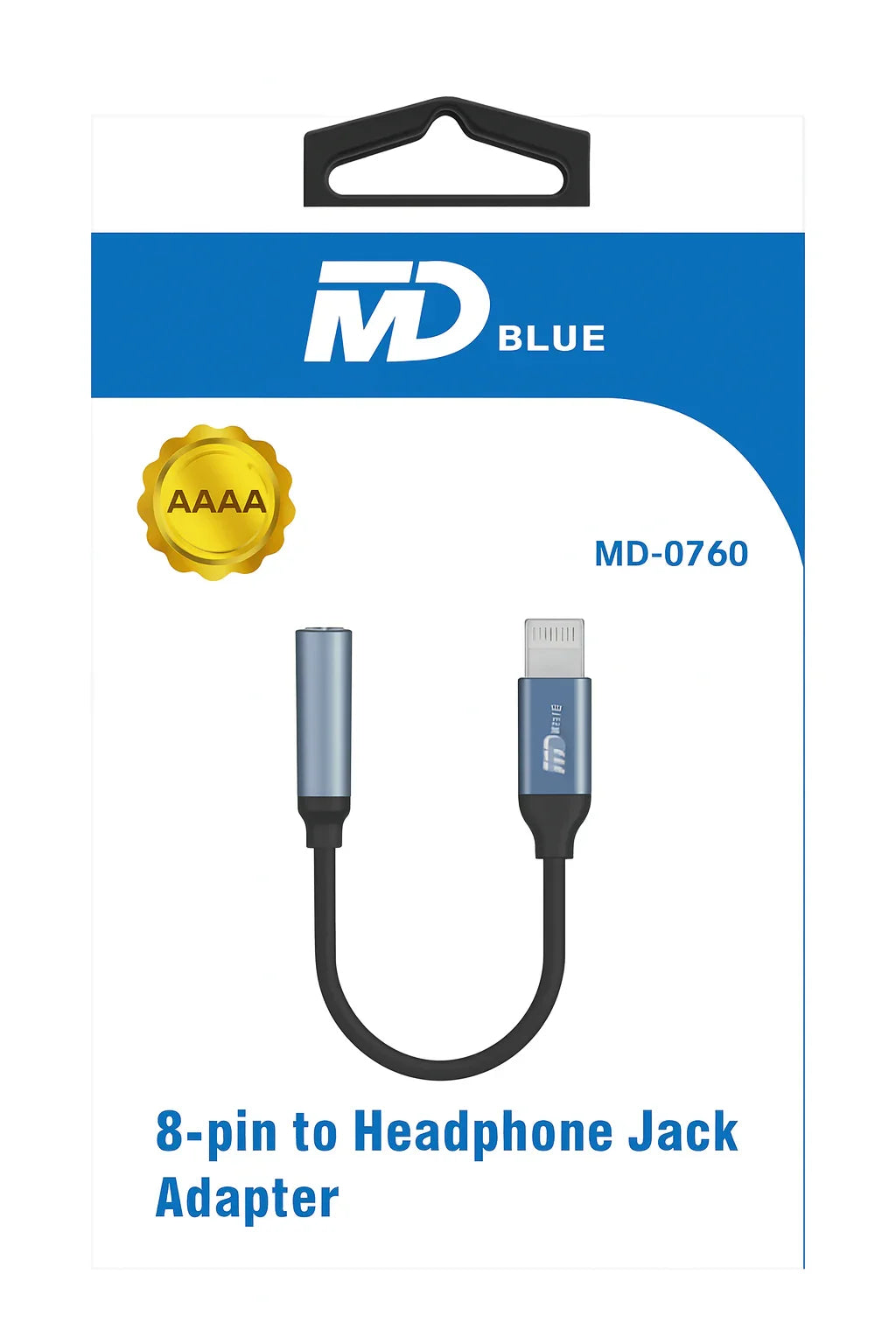 MD BLUE 8-pin naar 3,5 mm headphone jack adapter voor iPhone Lightning-poort