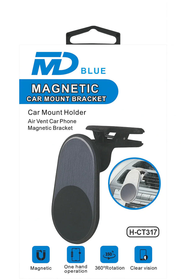 MD BLUE Magnetic Car Mount Bracket - magnetische telefoonhouder bevestigd op ventilatierooster in de auto