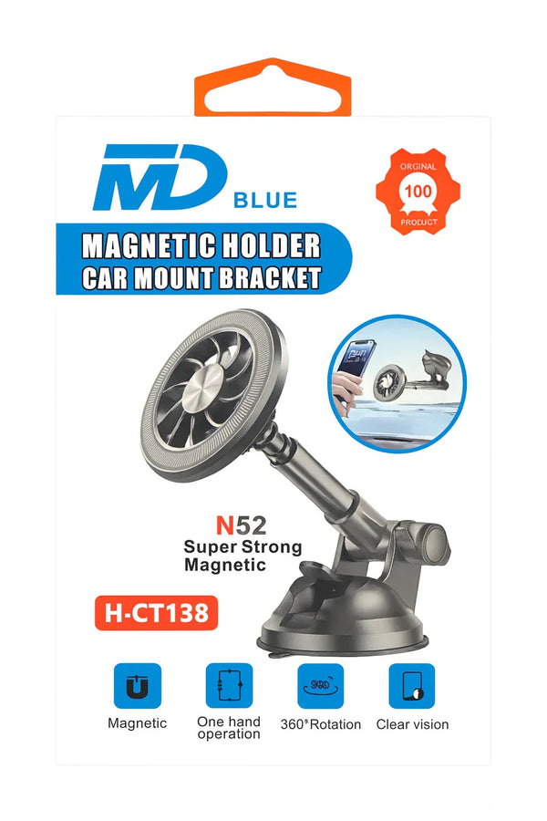 MD BLUE Magnetic Car Mount Bracket - magnetische telefoonhouder voor voorruit en dashboard van de auto