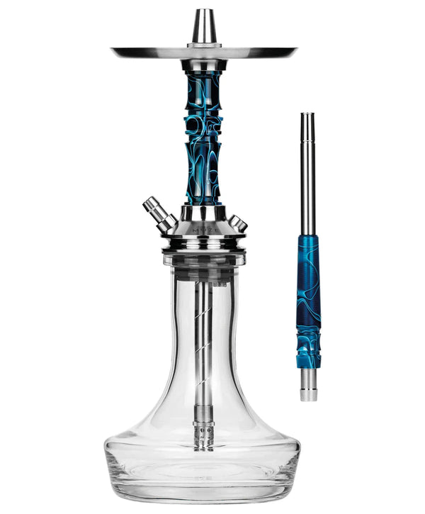 Moze Breeze Pro Wavy Frosted waterpijp met matglazen vaas en compact roestvrij stalen design