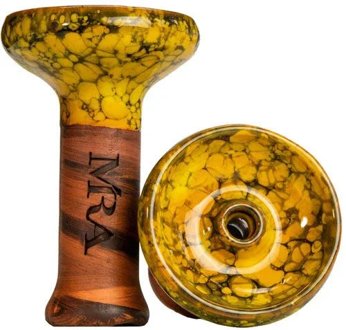 MRA Phunnel Bowl keramische shisha waterpijp tabakskop in geel met phunnel-ontwerp
