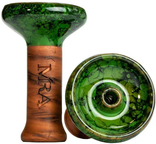 MRA Phunnel Bowl shisha tabakskop in groen, met de hand beschilderd keramiek