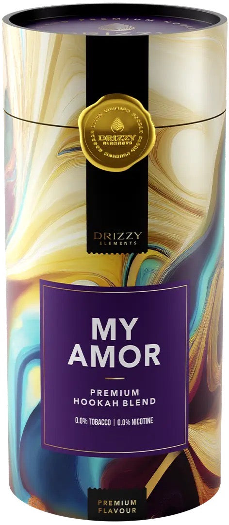 My Amor tabak van Drizzy Elements in 1 kg hersluitbare emmer, fruitig-zoete shisha tabak als alternatief voor Adalya Mi Amor
