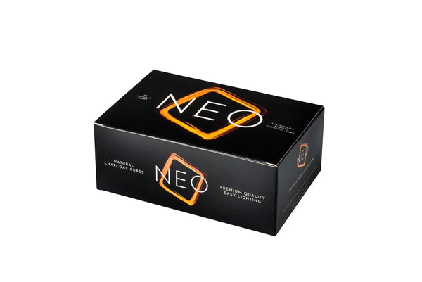 NEO Shisha Houtskool Cubes doos met 72 snel ontbrandende waterpijp kolen van 27x27x20 mm