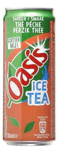 Oasis Perzik fruitdrank flesje met zachte perziksmaak, licht en verfrissend, zonder toegevoegde suikers
