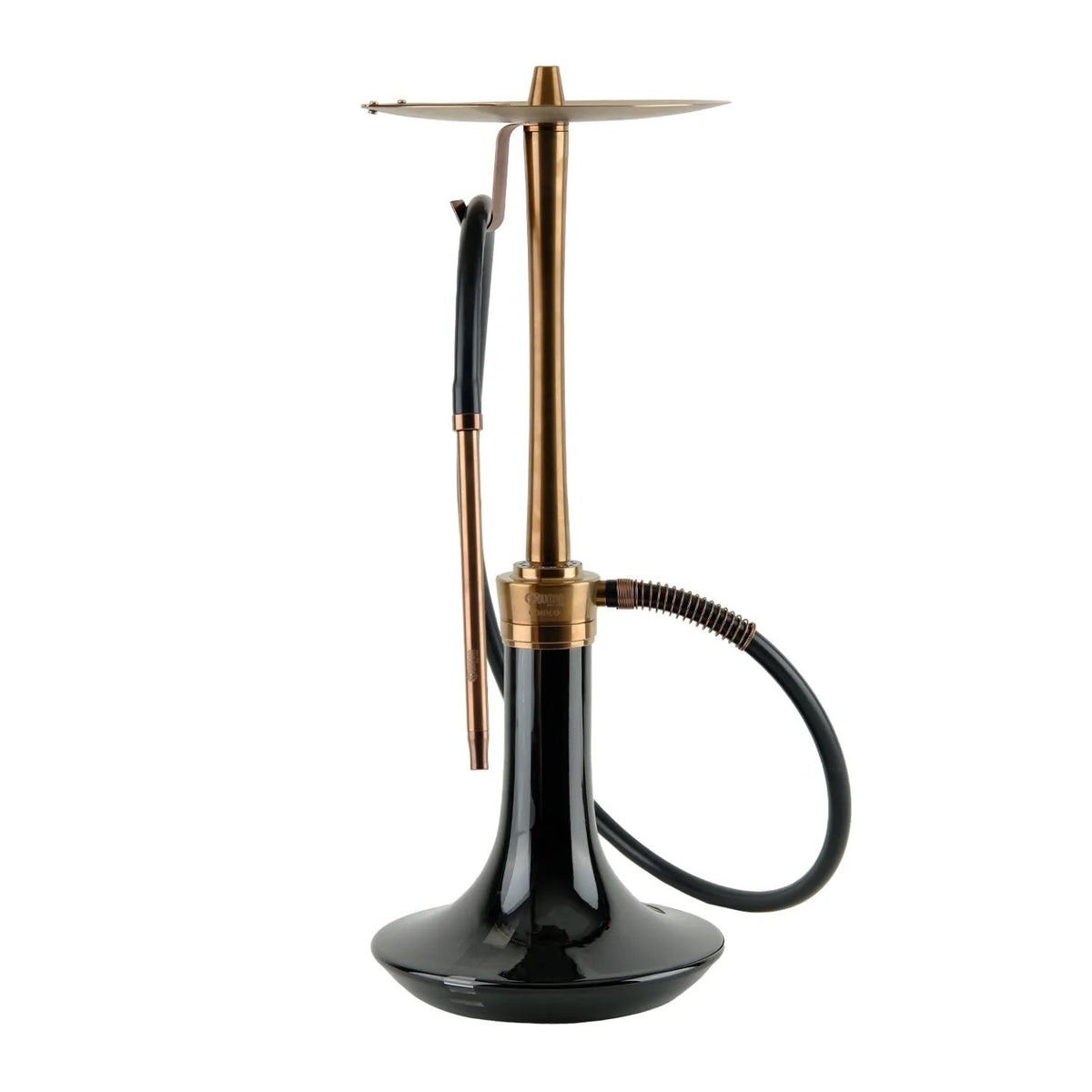 Oduman Cosmo Bronze Black Glass waterpijp van 60 cm met siliconen slang