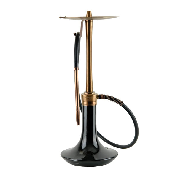 Oduman Cosmo Bronze Black Glass waterpijp van 60 cm met siliconen slang