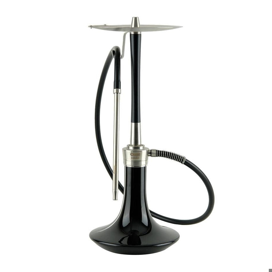 Uitvoering zilver van de Oduman Cosmo shisha met zwarte glasvaas
