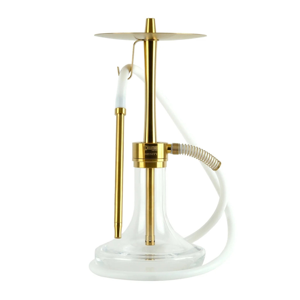 Oduman Infinity Clear Glass Gold Body shisha van 45 cm met witte slang