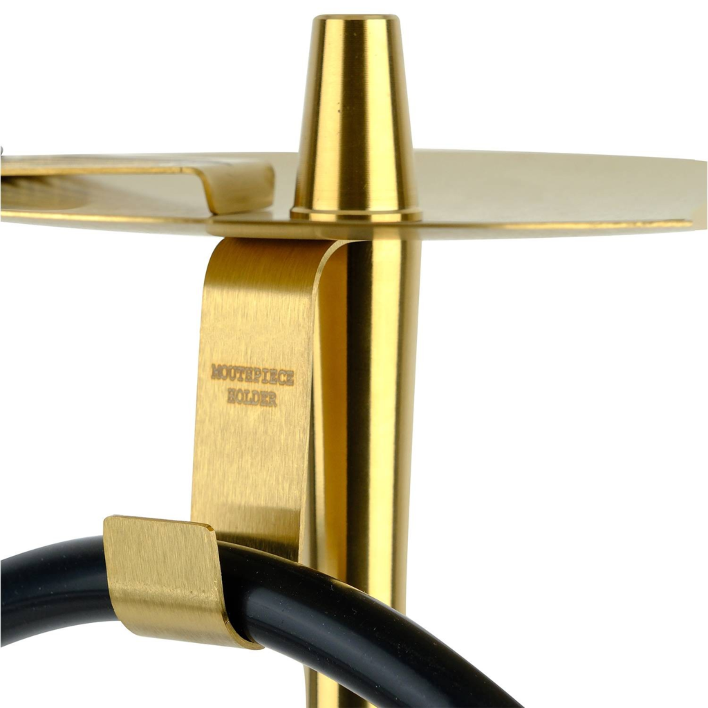 Oduman Infinity Zwart/Goud complete shisha set met glazen vaas, siliconenslang en mondstukhouder