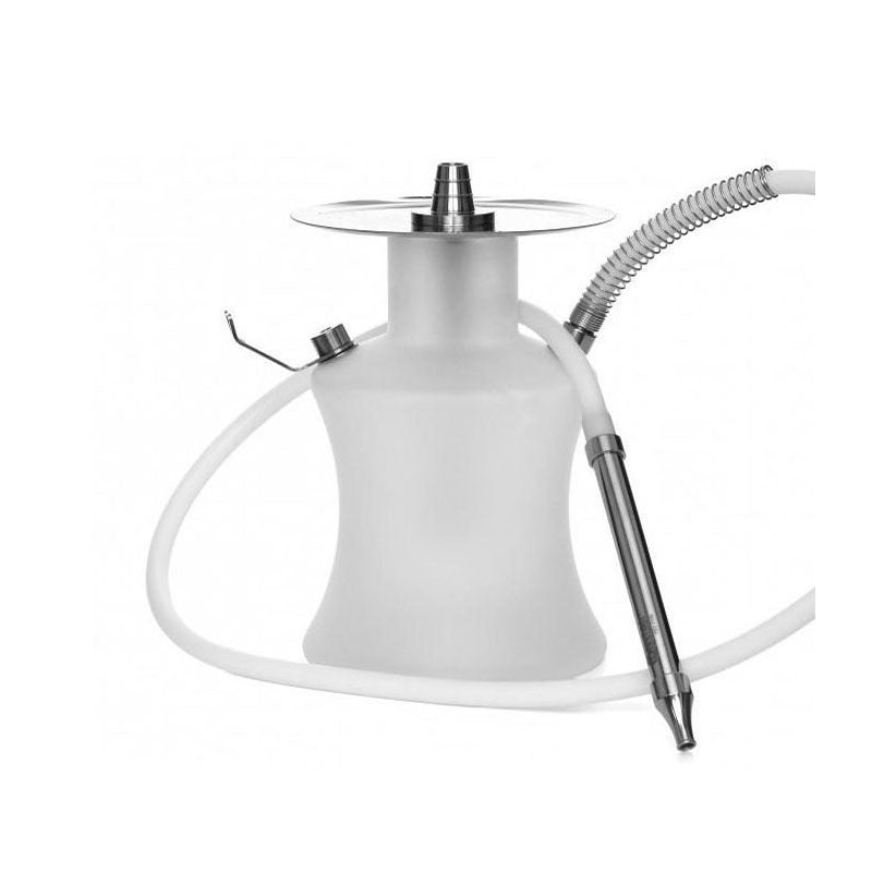 Oduman N2 Matt shisha van opzij - mat glas en RVS kolom, complete set inclusief siliconen slang