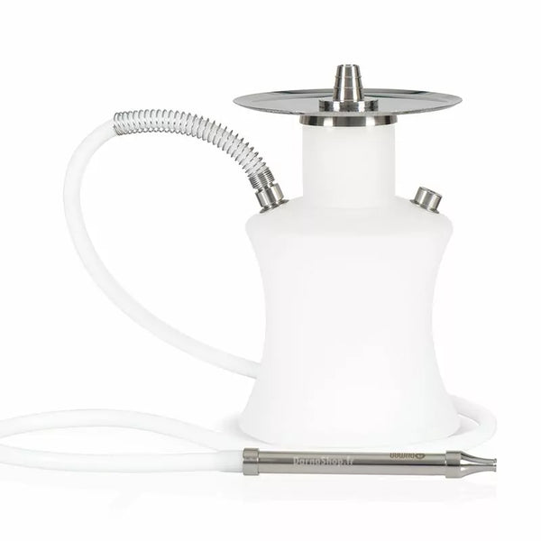 Oduman N2 Matt waterpijp - compacte shisha van 28 cm met matte glazen vaas en roestvrij stalen kolom