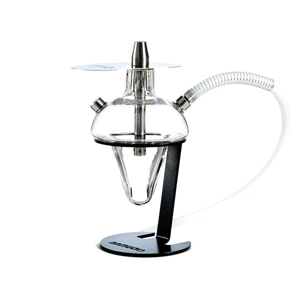 Oduman N5 Junior waterpijp - compacte shisha met handgeblazen glazen vaas en roestvrijstalen rookkolom