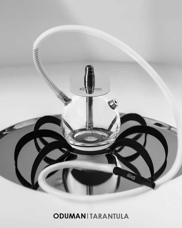 Oduman N9 Tarantula waterpijp van glas en roestvrij staal - transparante shisha met spinframe