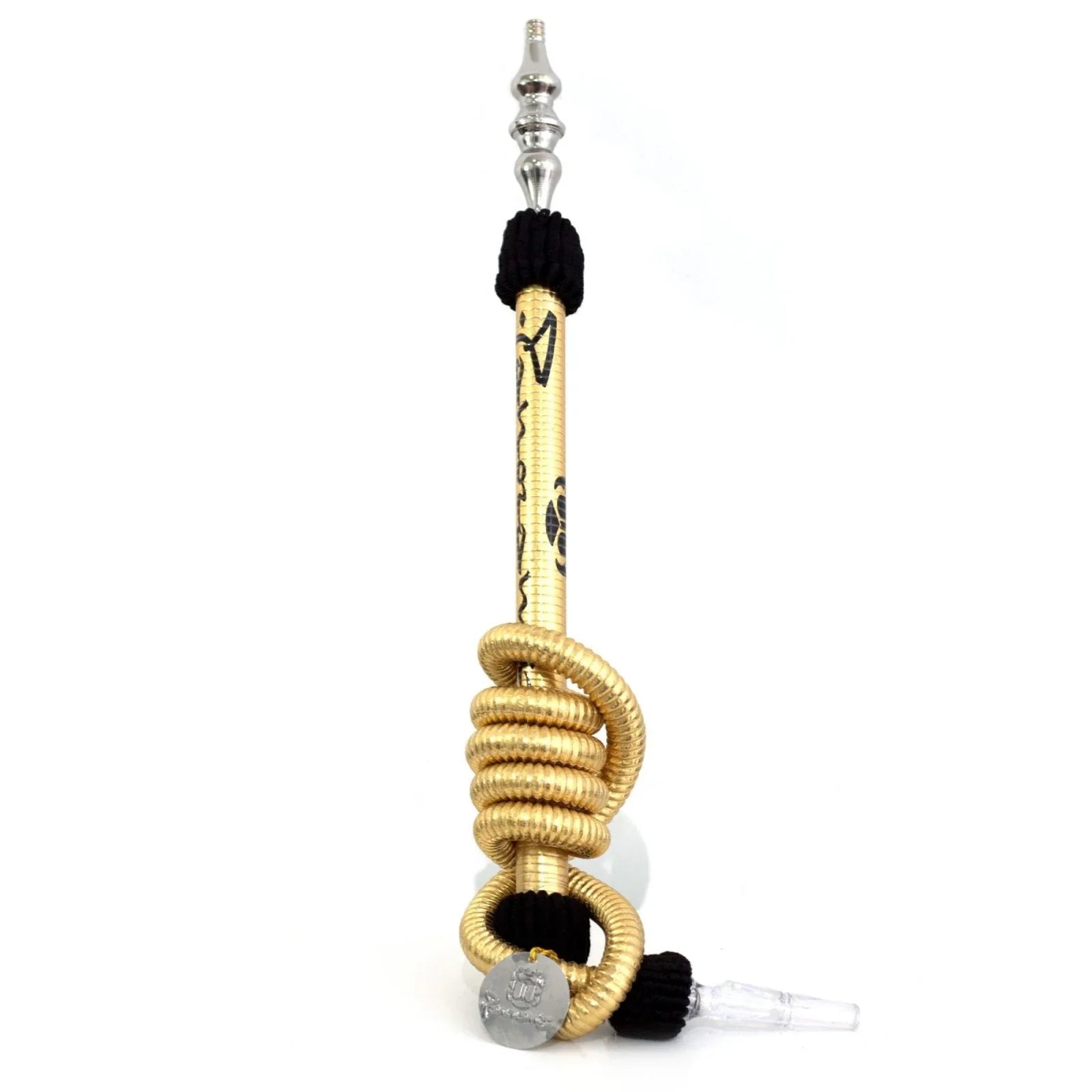 Panoramix Oriental Egyptische shisha slang goud - klassieke waterpijp slang in goudkleur