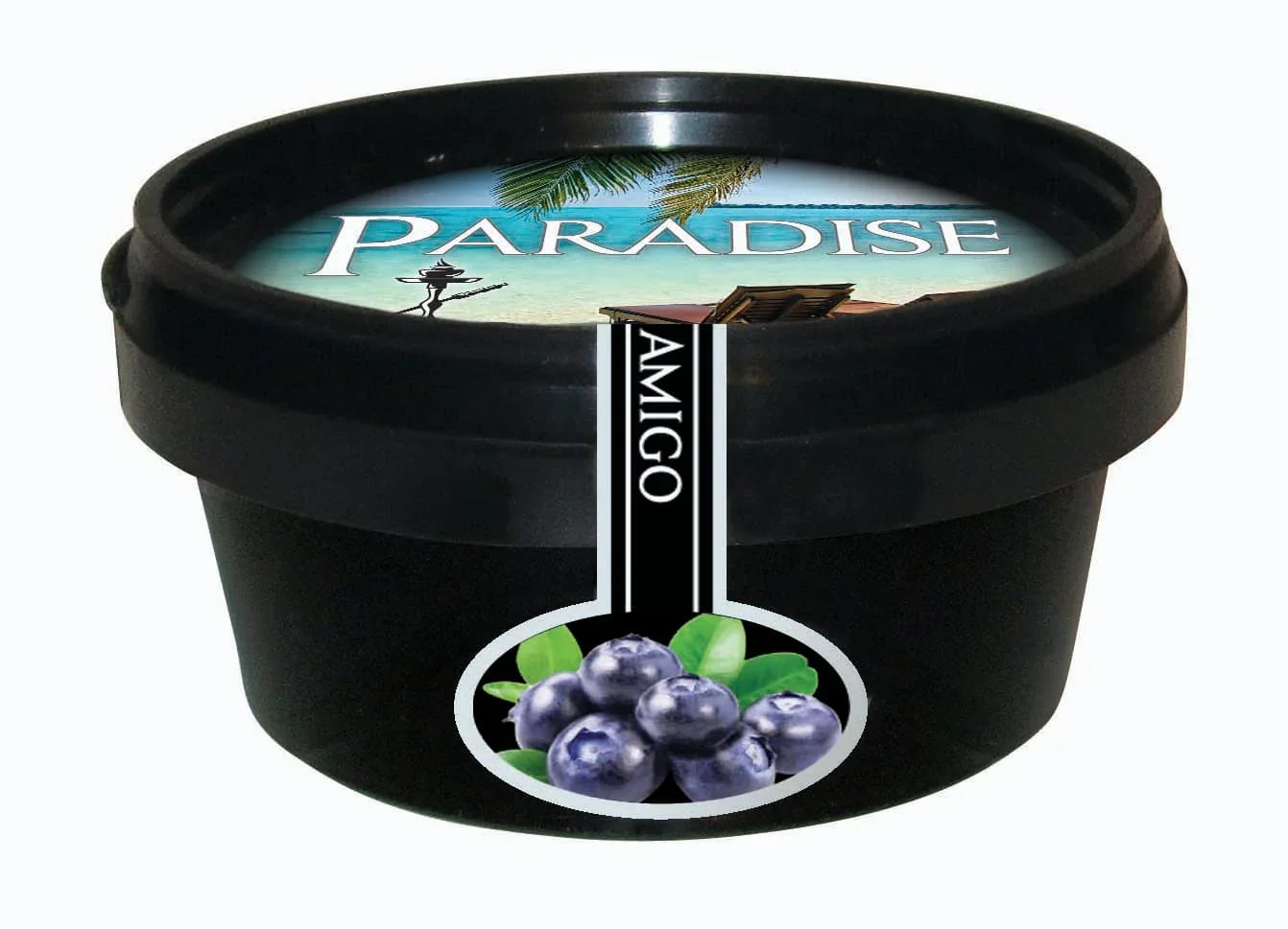 Paradise Amigo Steam Stones Blueberry 100gr - tabaksvrije shisha smaak in een potje met stoomsteentjes