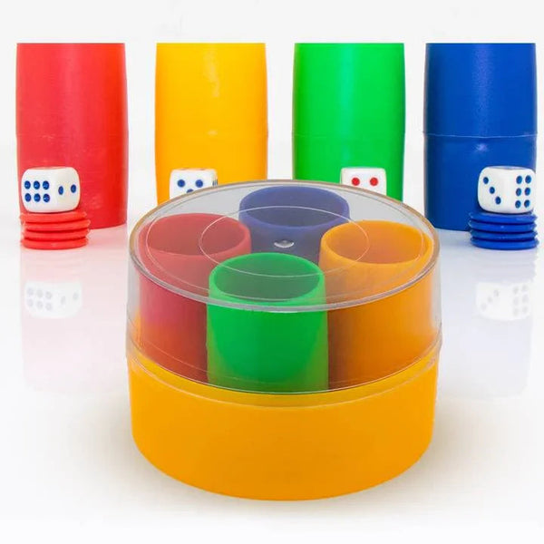 Parchi Ludo kokers fiches dobbelsteen complete vervangingsset vier kleuren