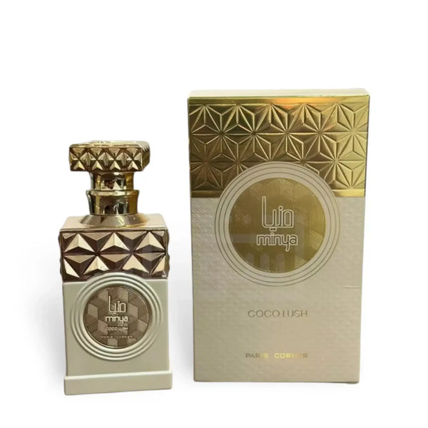 Paris Corner Minya Coco Lush 100ml eau de parfum, flesje met tropische kokosgeur en bloemen