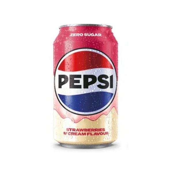 Pepsi Strawberry & Cream 330ml blikje - limited edition frisdrank met aardbei en room smaak
