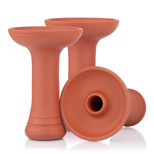 Phunnel Bowl Natur Bruin - handgemaakte shisha tabakskop van massief klei, bruin naturel, hoogte 12 cm, gemaakt in Duitsland