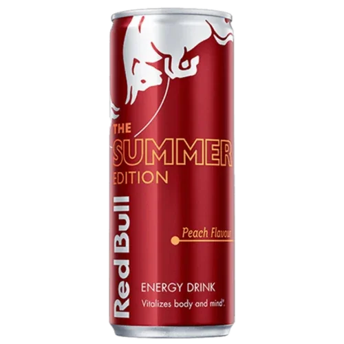 Red Bull Peach Edition 250ml blikje - frisse energy drink met perziksmaak