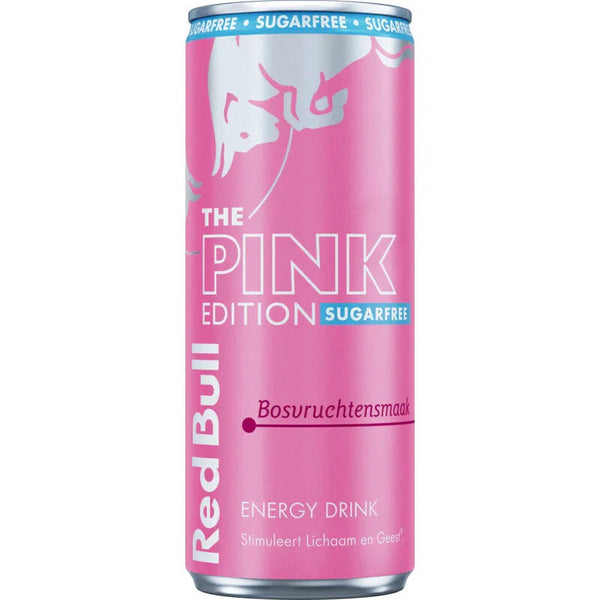 Red Bull Pink Edition Sugarfree 250ml blikje met bosvruchtensmaak - suikervrije energiedrank