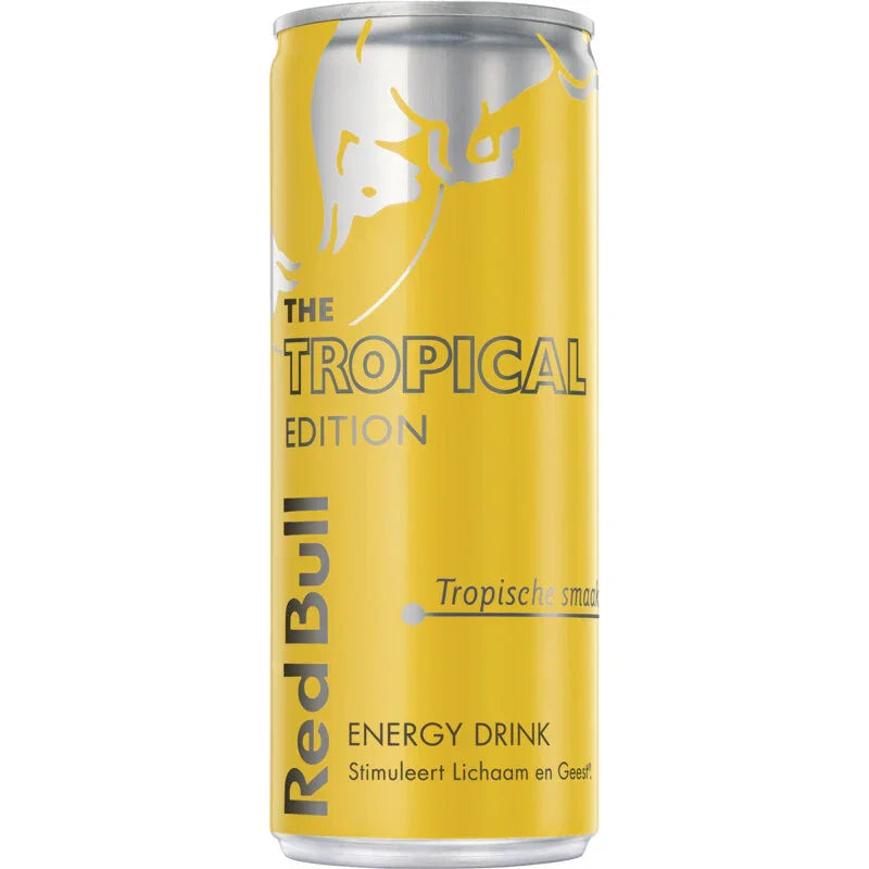 Red Bull Tropical Edition 250ml blikje met tropische fruitsmaak - energy drink
