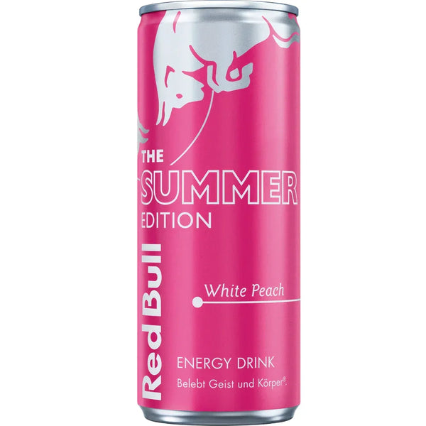 Red Bull White Peach Edition 250ml blikje - Summer Edition energiedrank met witte perziksmaak