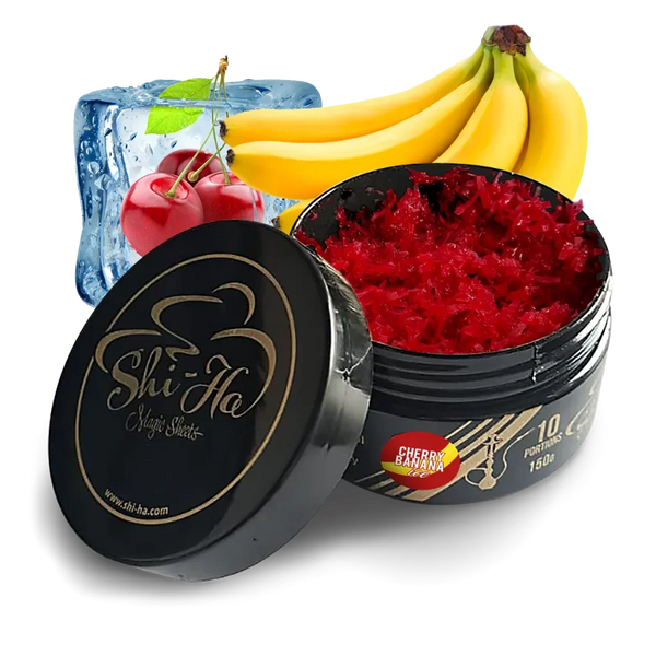 Shi-Ha Cherry Banana 150gr shisha tabak zonder nicotine - fruitige waterpijp smaak met kersen en banaan