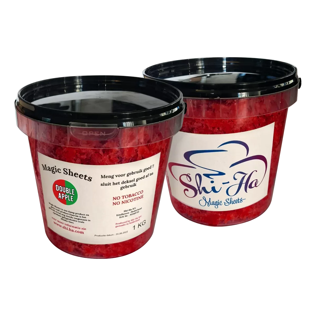 Shi-Ha Double Apple 1 kg shisha tabak - nicotinevrij alternatief voor Al Fakher Two Apples waterpijp smaak