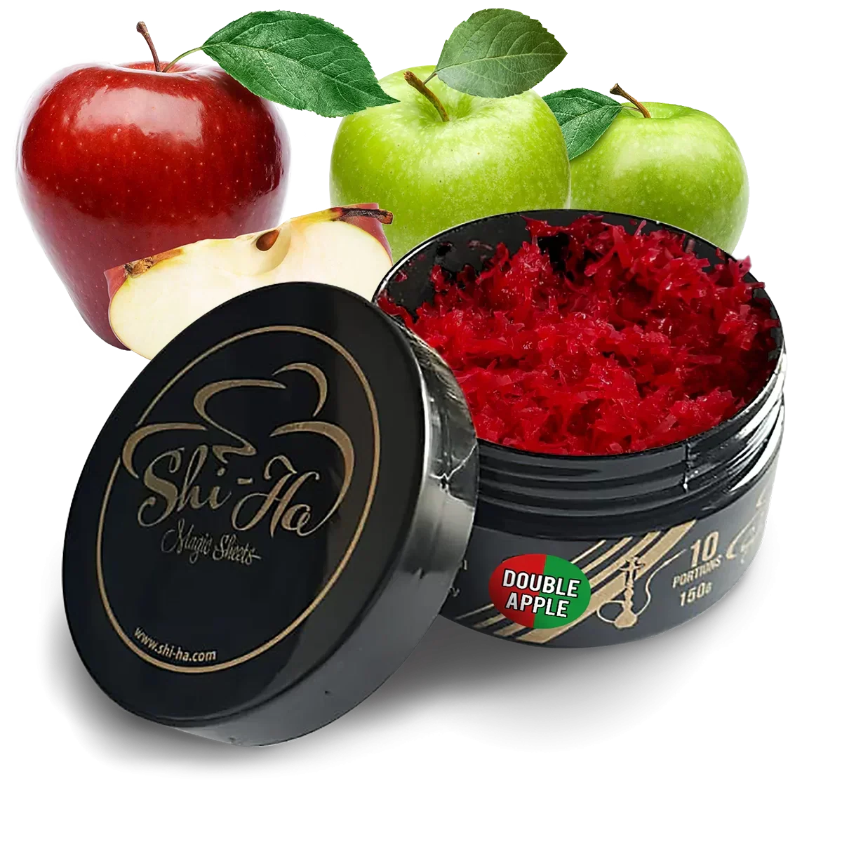 Shi-Ha Double Apple 150g shisha tabak nicotinevrij - dubbel appel waterpijp tabak, alternatief voor Al Fakher Two Apples