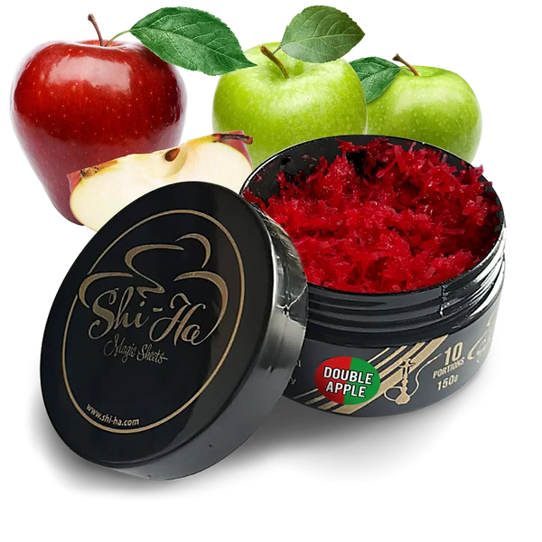 Shi-Ha Double Apple 150g shisha tabak nicotinevrij - dubbel appel waterpijp tabak, alternatief voor Al Fakher Two Apples