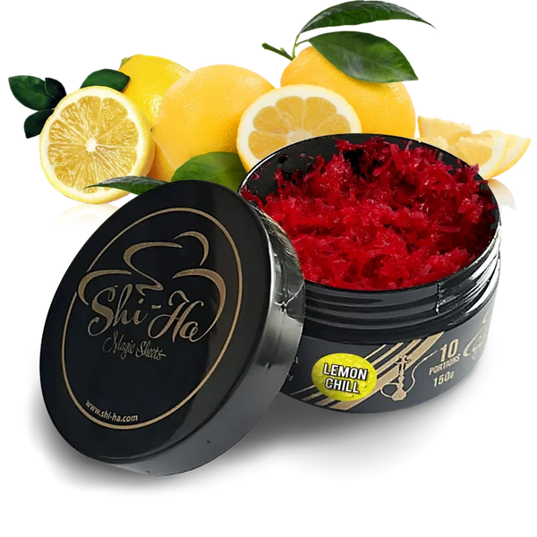 Shi-Ha Lemon Chill 150gr pot - nicotinevrije shisha smaak met citroen en menthol, alternatief voor Adalya Ice Lemon waterpijp tabak