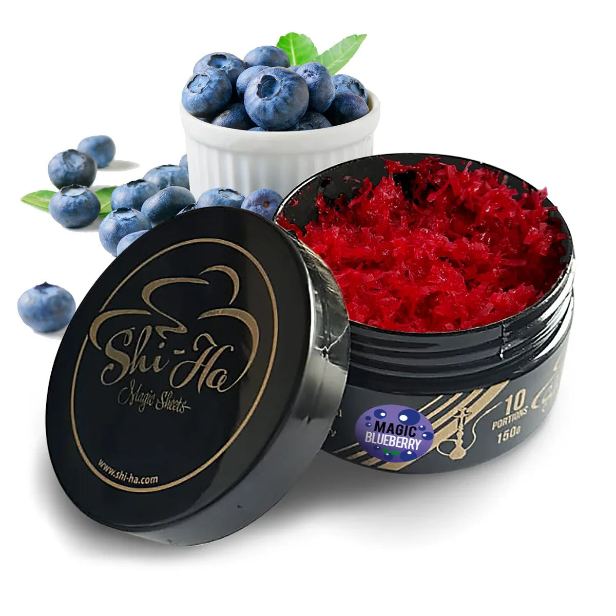Shi-Ha Magic Blueberry 150g shisha tabak zonder nicotine - nicotinevrij alternatief voor Adalya Blue Ice met bosbes en menthol smaak