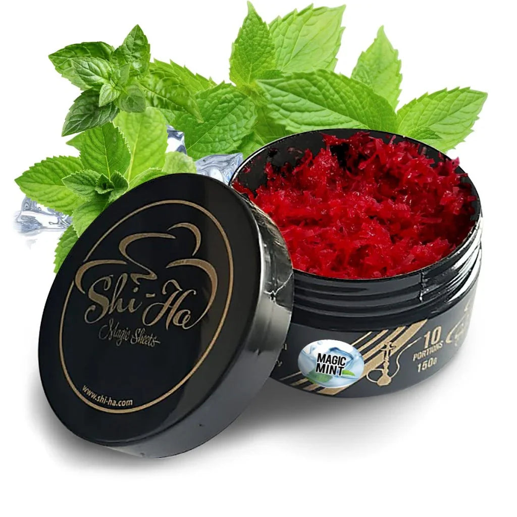 Shi-Ha Magic Mint 150gr pot - nicotinevrije waterpijp tabak, alternatief voor Al Fakher Mint shisha smaak