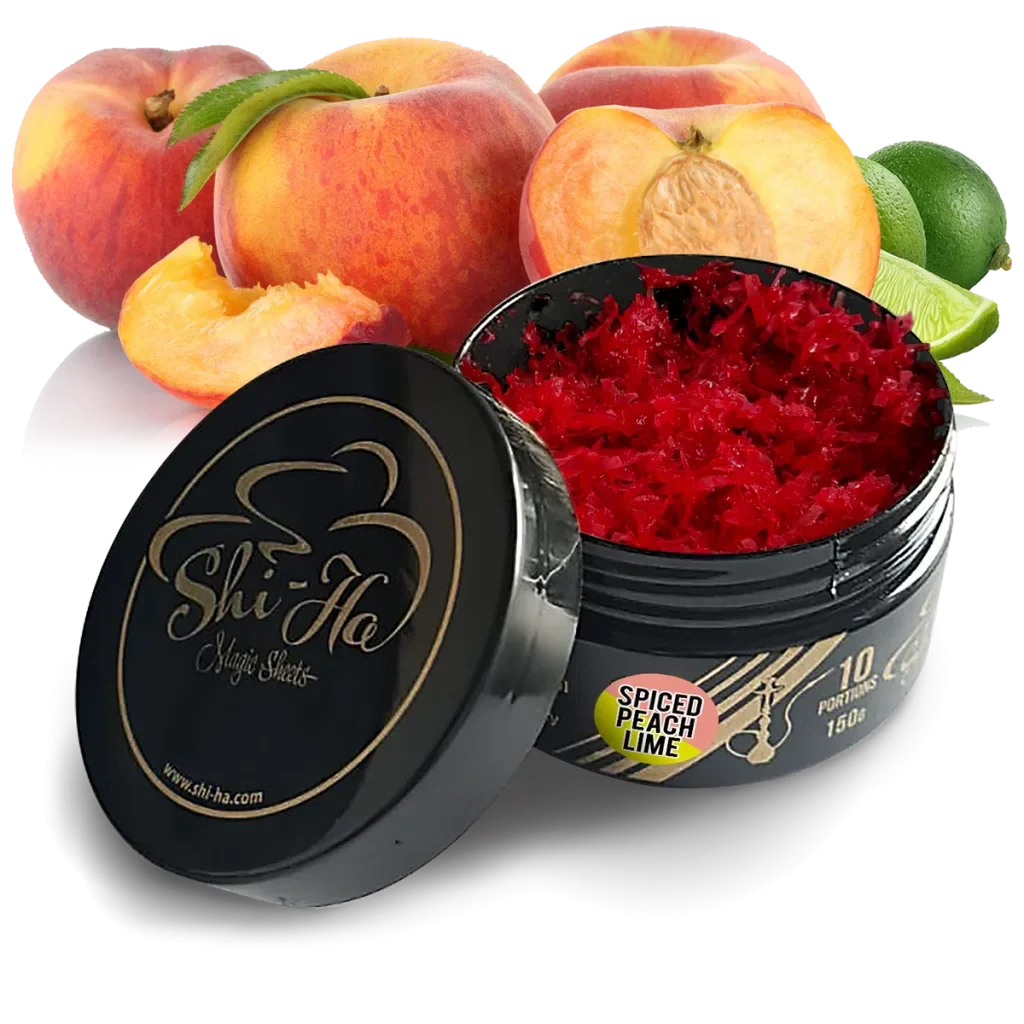Shi-Ha Spice Peach Lime 150gr nicotinevrije shisha tabak - alternatief voor Serbetli Lime Spice Peach waterpijp smaak