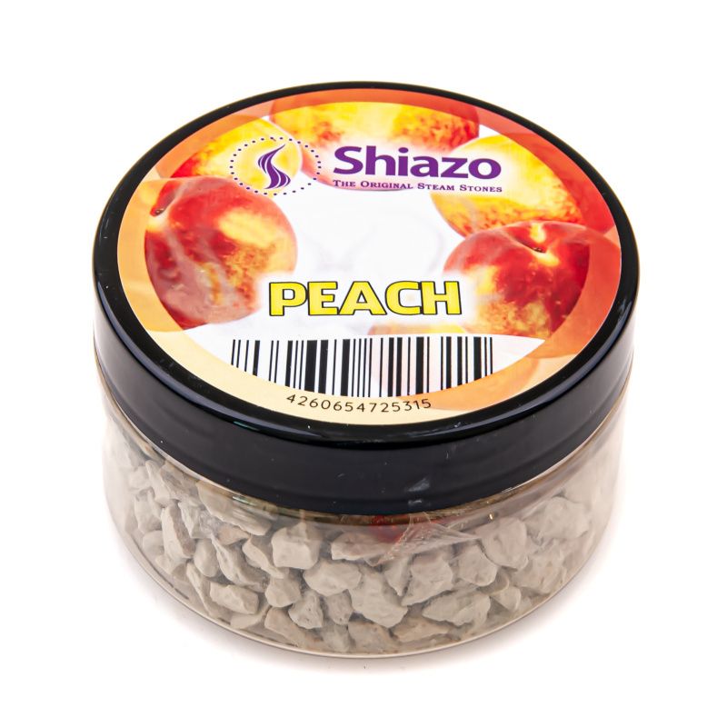 Shiazo Steam Stones Peach 100g nicotinevrije perzik shisha smaak in oranje verpakking