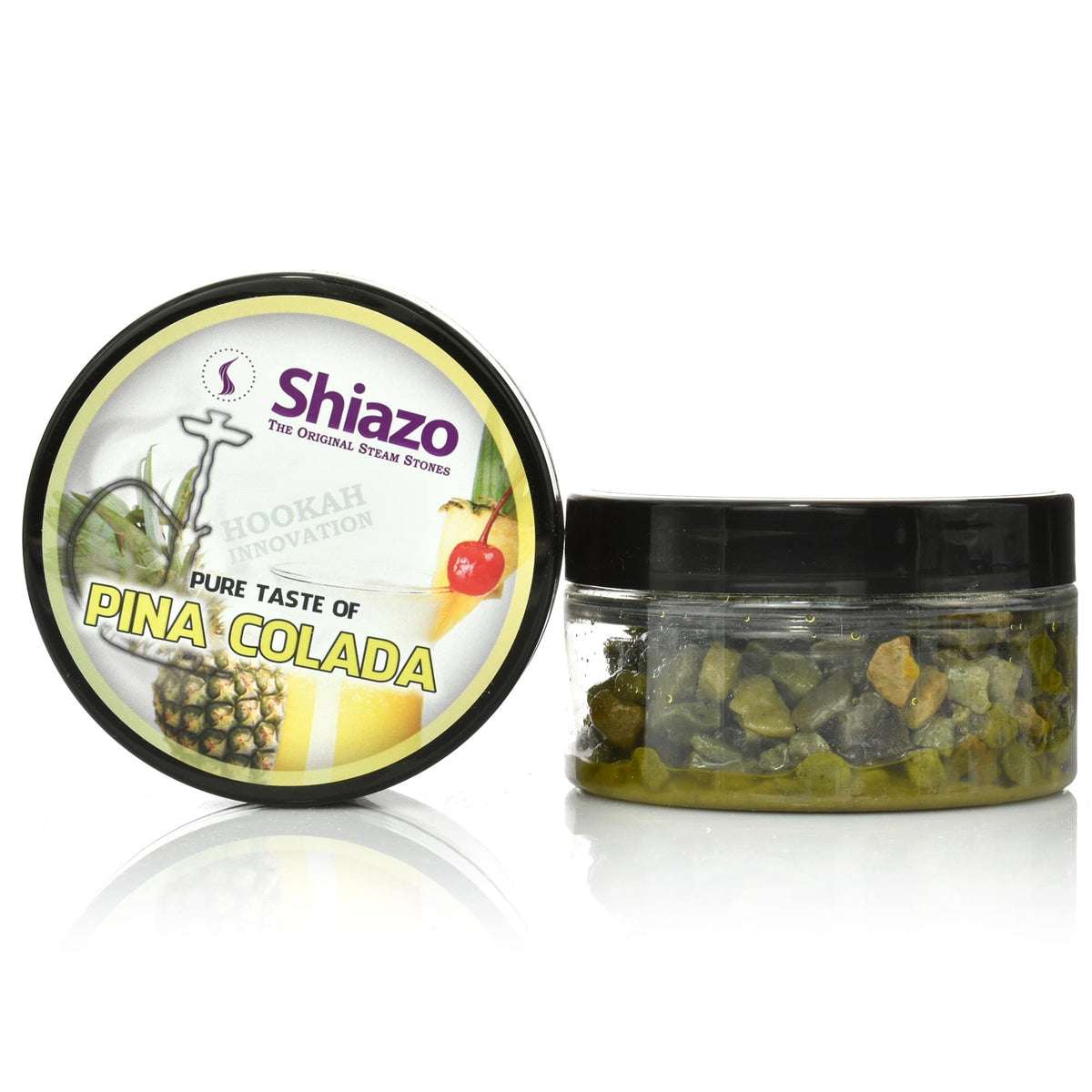 Shiazo Steam Stones Pina Colada 100g nicotinevrije dampsteentjes in zwarte pot