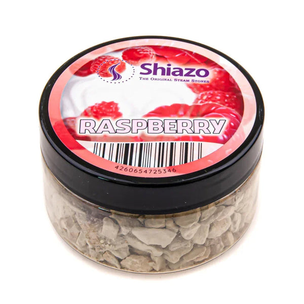 Shiazo Steam Stones Raspberry 100gr in hersluitbaar potje - framboos shisha dampsteentjes zonder nicotine
