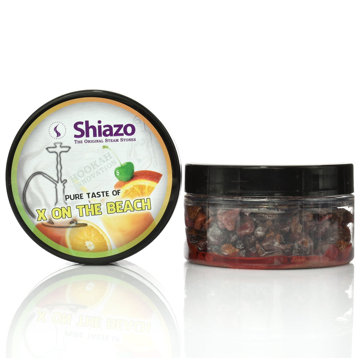Shiazo Steam Stones X on the Beach 100g nicotinevrije dampsteentjes in zwarte pot