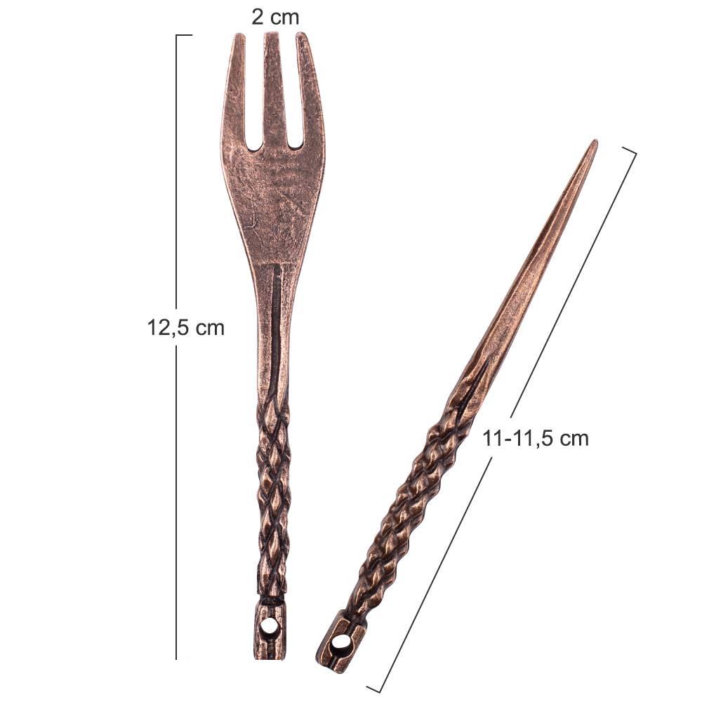 Shisha folieprikker en tabaksvork Curl set voor waterpijp in antiekgoud roestlook design