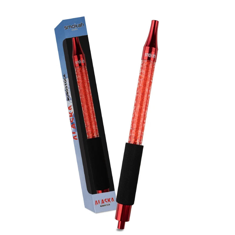 Smokah Ice Mondstuk Alaska Red - koelmondstuk voor shisha met rode metallic afwerking en foam greep