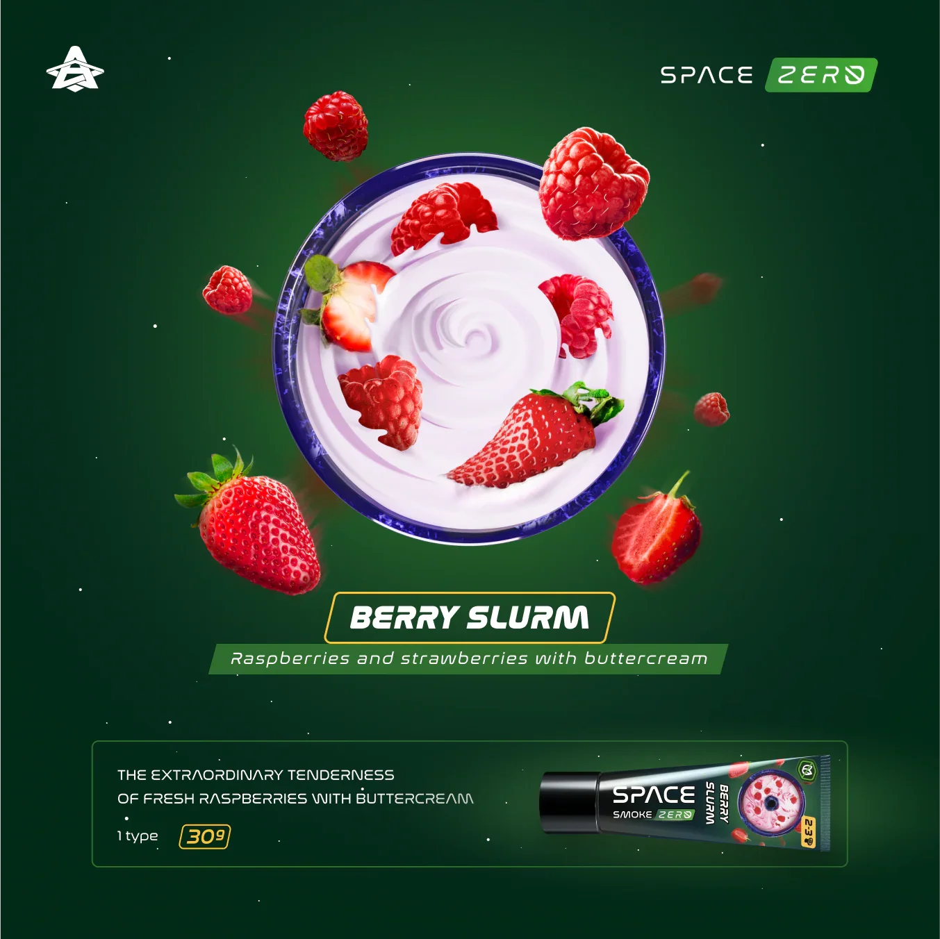 Space Smoke Berry Slurm 30gr nicotinevrije waterpijp pasta voor shisha zonder nicotine