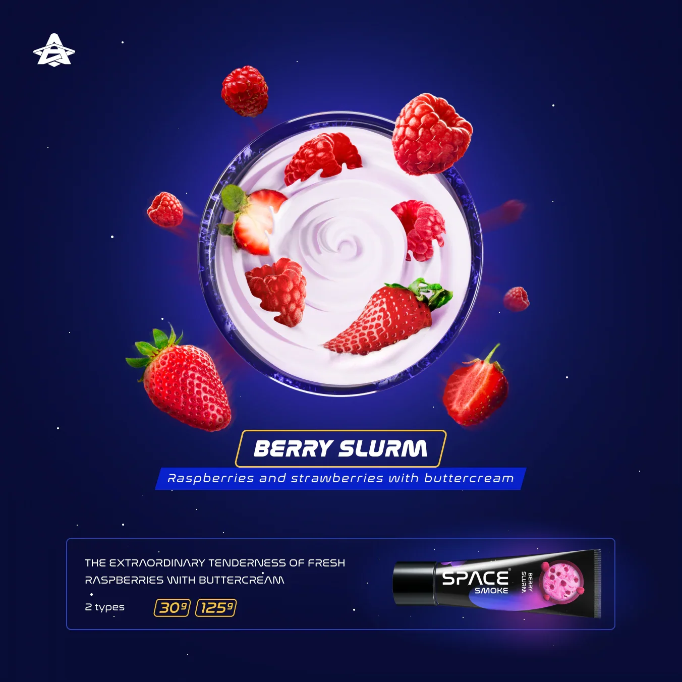 Space Smoke Berry Slurm waterpijp pasta 125 gram fruitige smaak shisha zonder nicotine
