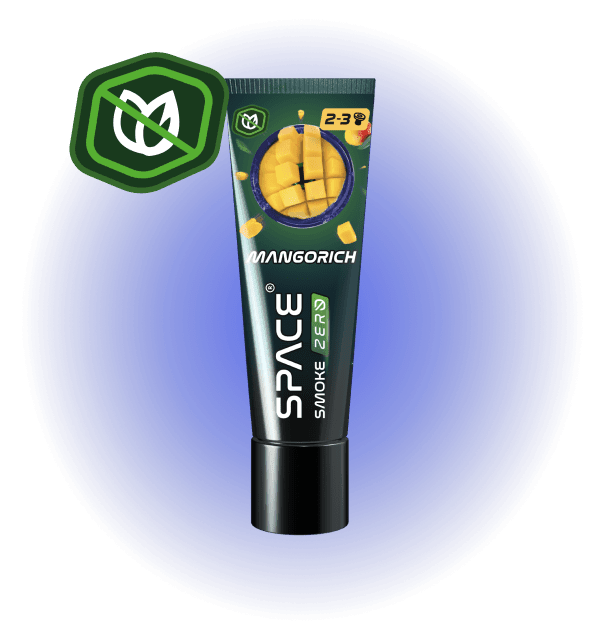 Space Smoke Mangorich Zero Nico 30 gram tube - nicotinevrije shisha pasta met mangosmaak