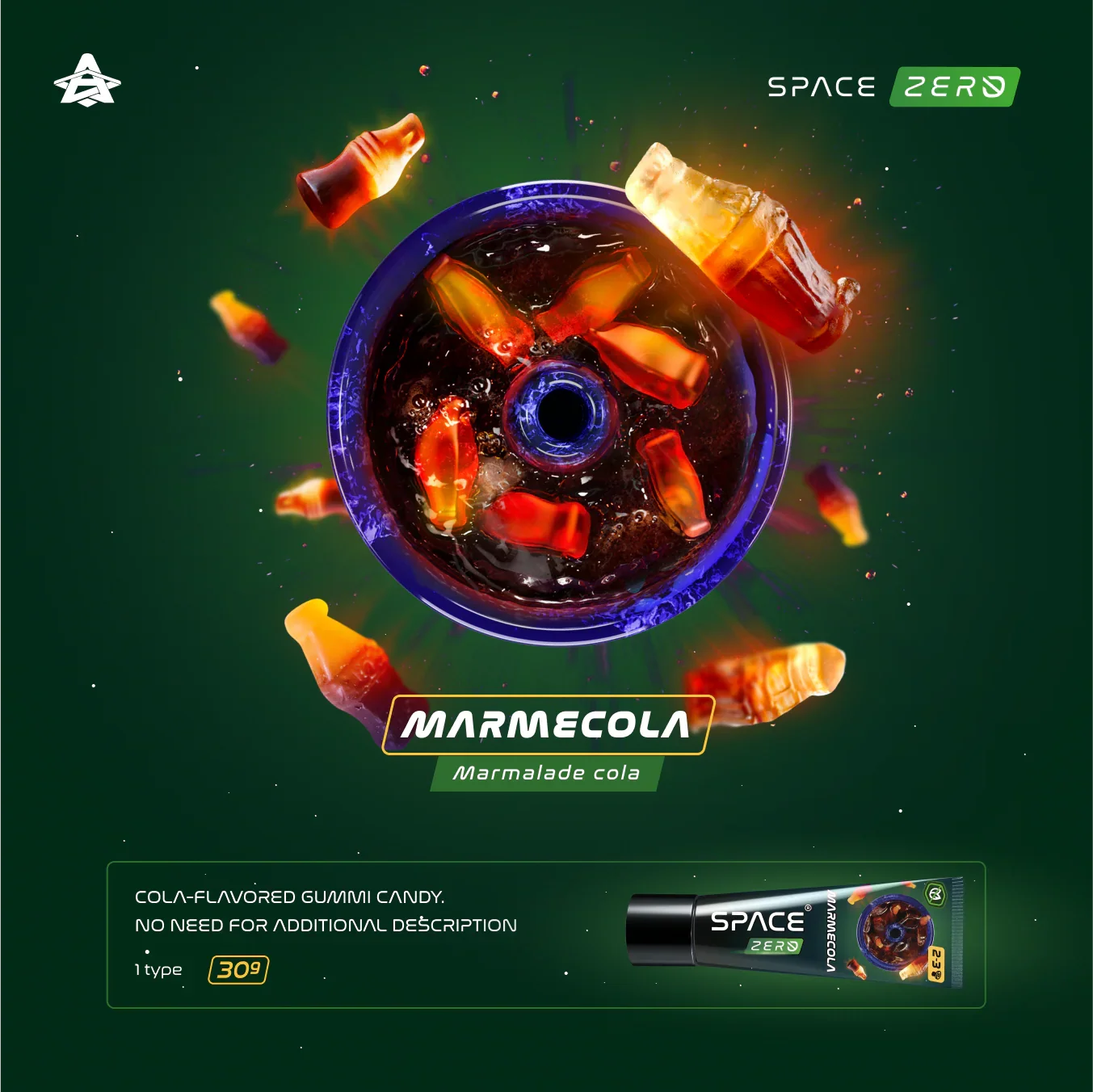 Space Smoke MarmeCola 30gr tubes shisha smaak - cola gummibeertjes waterpijp pasta zonder nicotine